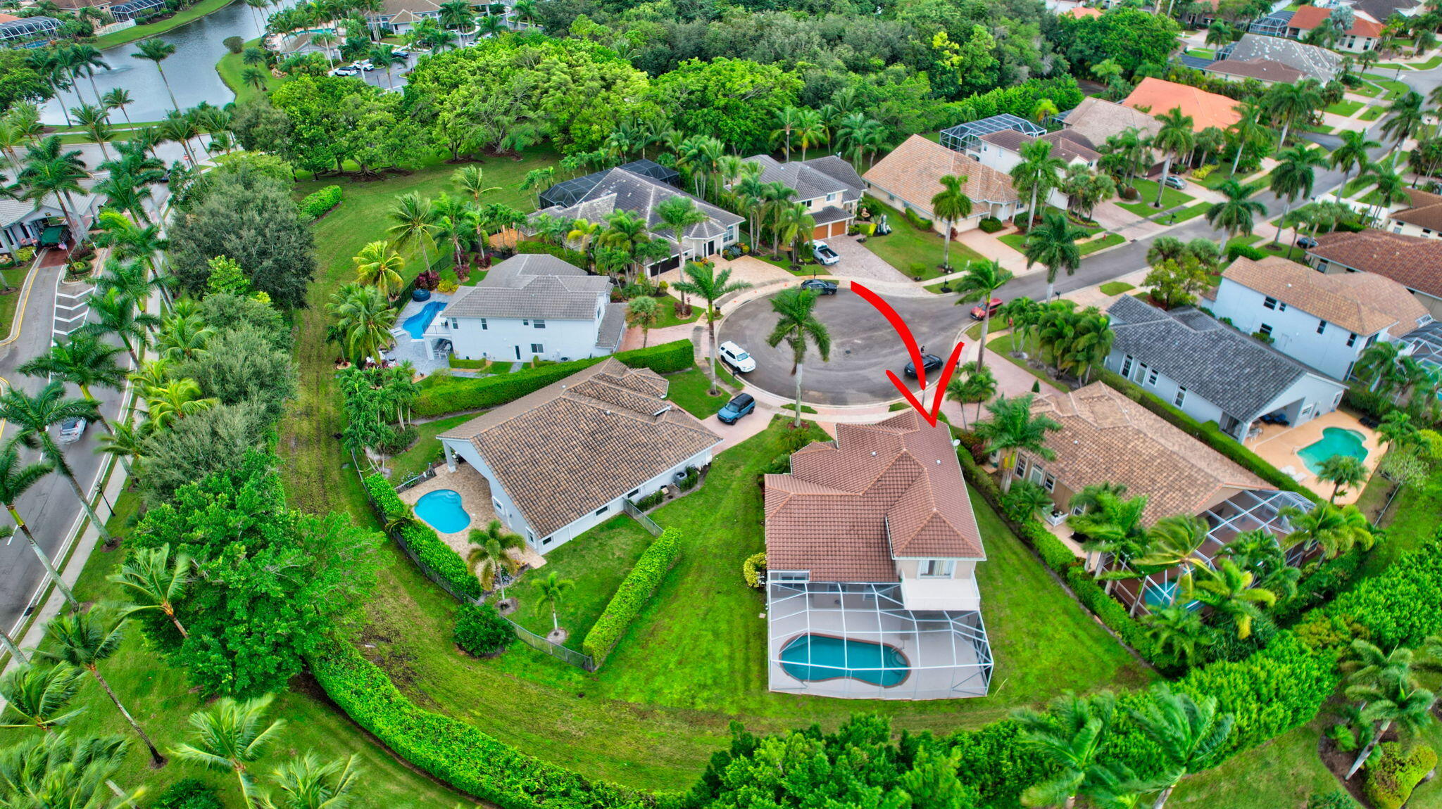 19952 Dinner Key Drive Boca Raton, FL 33498 - Photo 48 of 94 an aerial view of a house with a yard and outdoor seating