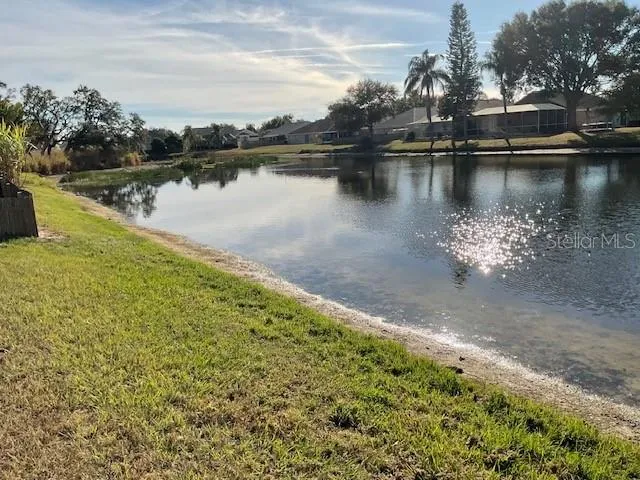a view of a lake with a mountain view