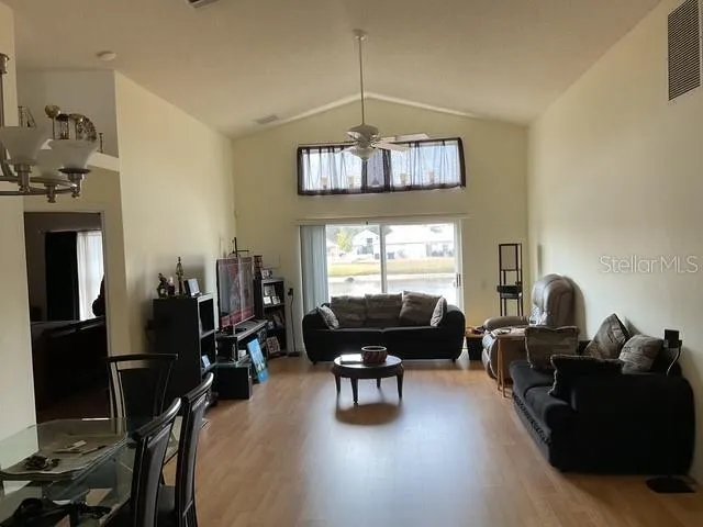 a living room with furniture