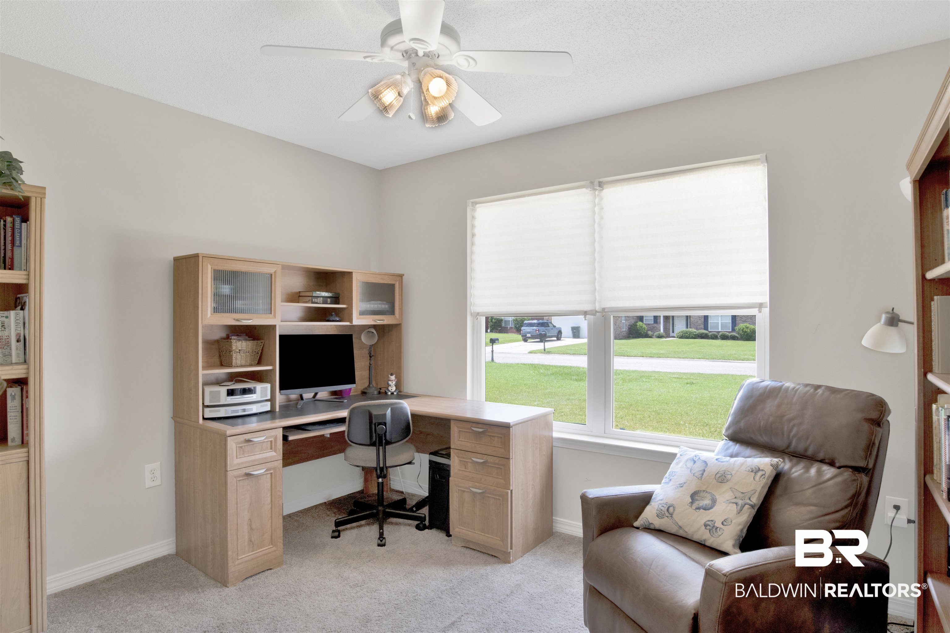 1044 Amazon Drive Foley, AL 36535 - Photo 23 of 29 Office featuring light carpet and ceiling fan