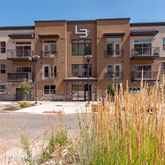 a view of a building with a street
