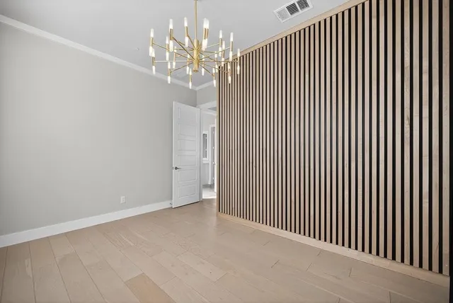 a view of a livingroom with a chandelier