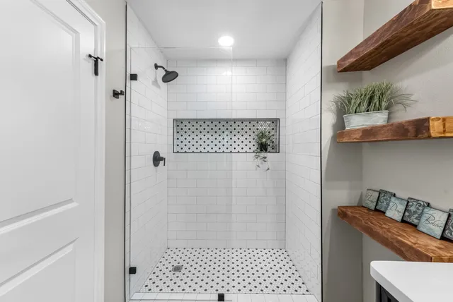 a bathroom with a shower