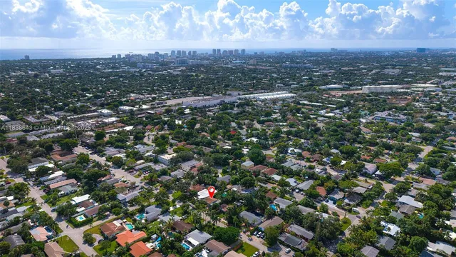 an aerial view of multiple house