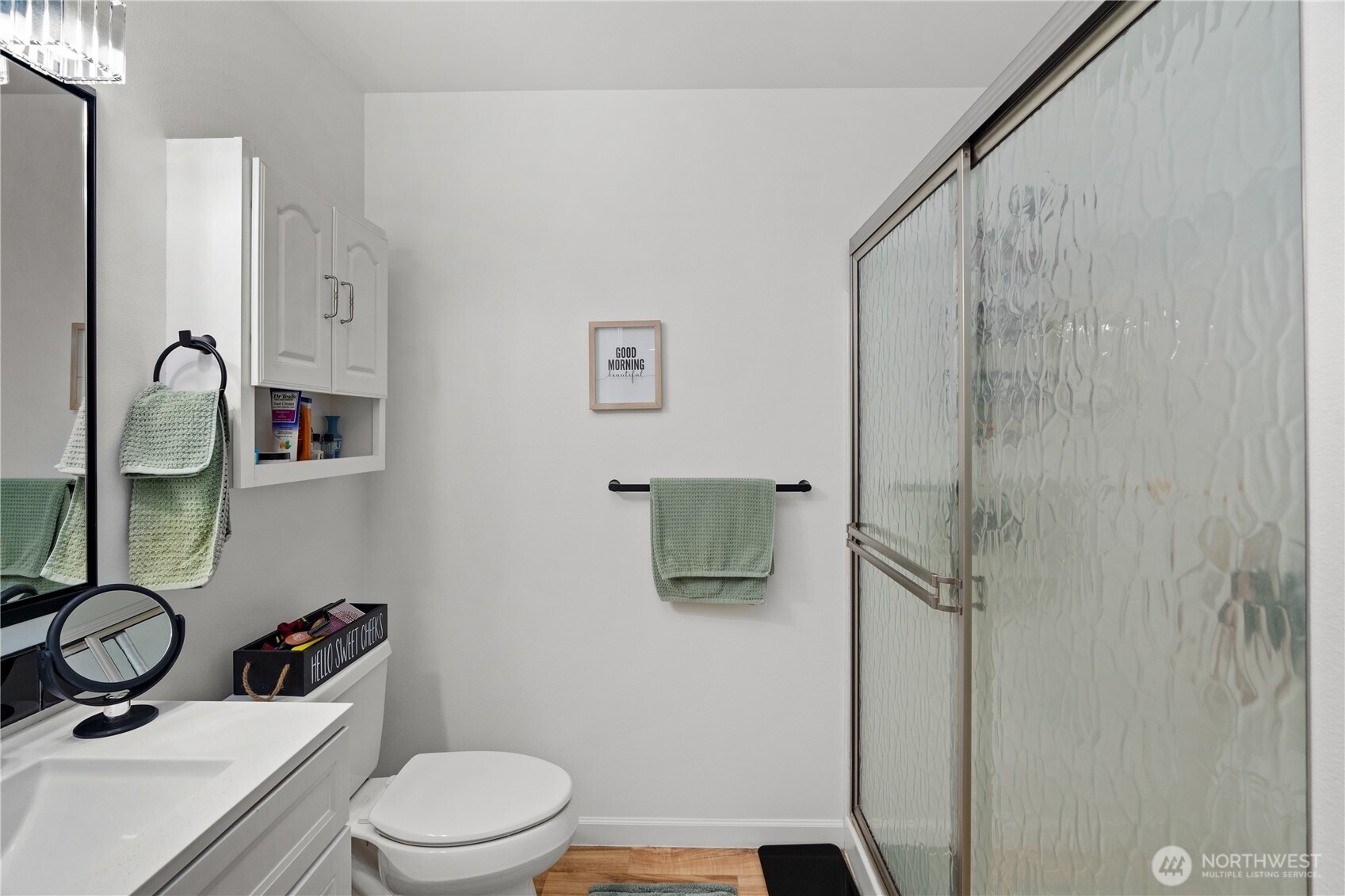 405 Andrews Avenue Cosmopolis, WA 98537 - Photo 14 of 34 a bathroom with a toilet a sink and shower