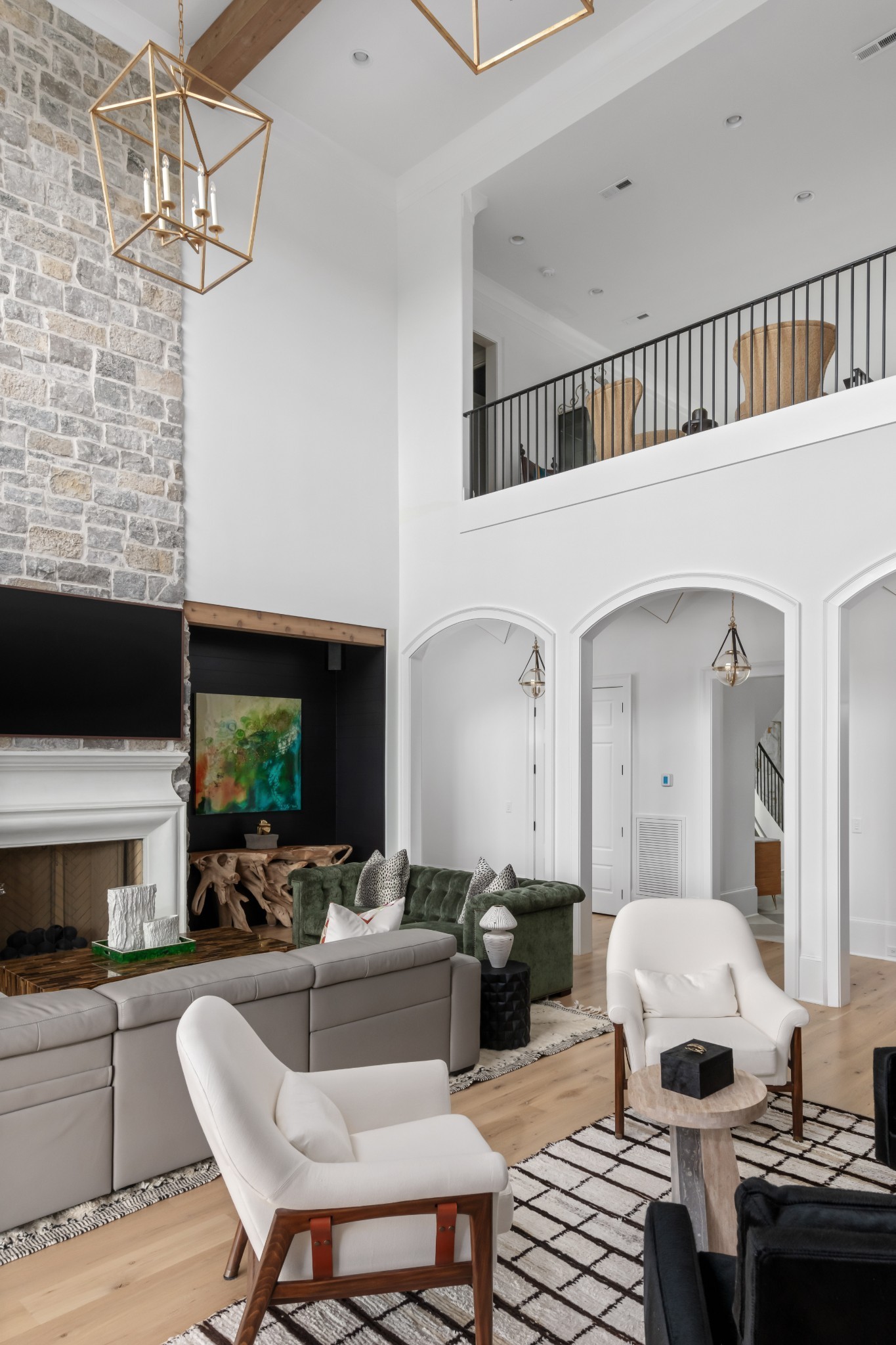 1561 Sunset Road Brentwood, TN 37027 - Photo 14 of 67 a living room with furniture a fireplace and a flat screen tv