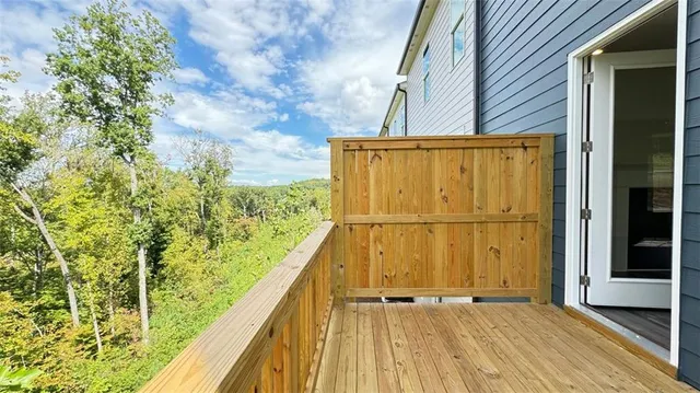 a view of a wooden door