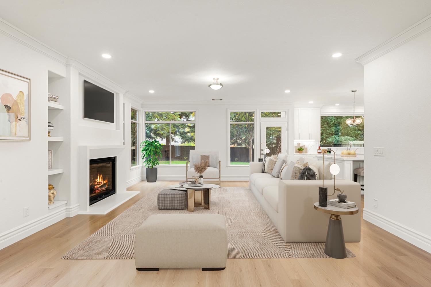 9337 Crocker Road Granite Bay, CA 95746 - Photo 13 of 56 a living room with furniture large window and a fireplace