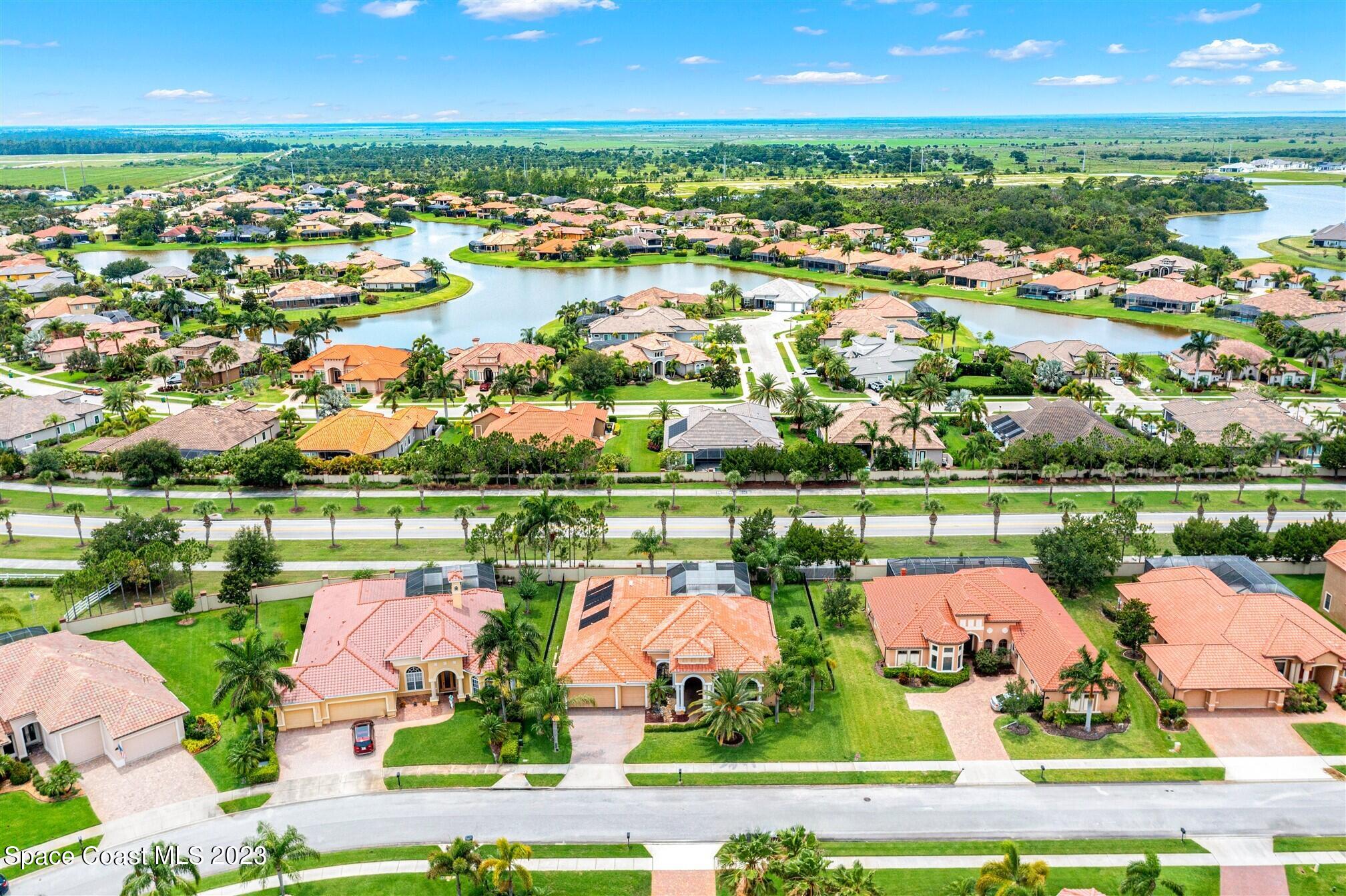 3550 Thurloe Drive Rockledge, FL 32955 - Photo 43 of 44 an aerial view of river residential houses with outdoor space and lake view