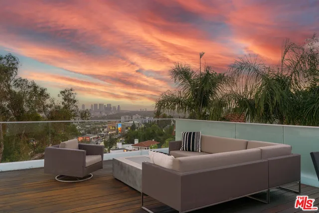 a view of a couches in a balcony
