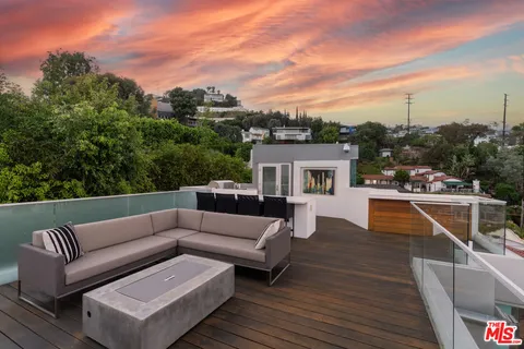 a view of a terrace with couches