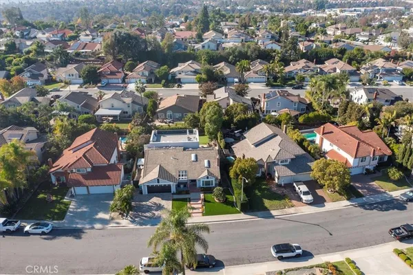 an aerial view of a house