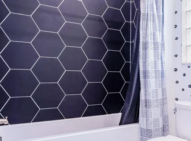 a bathroom with a shower