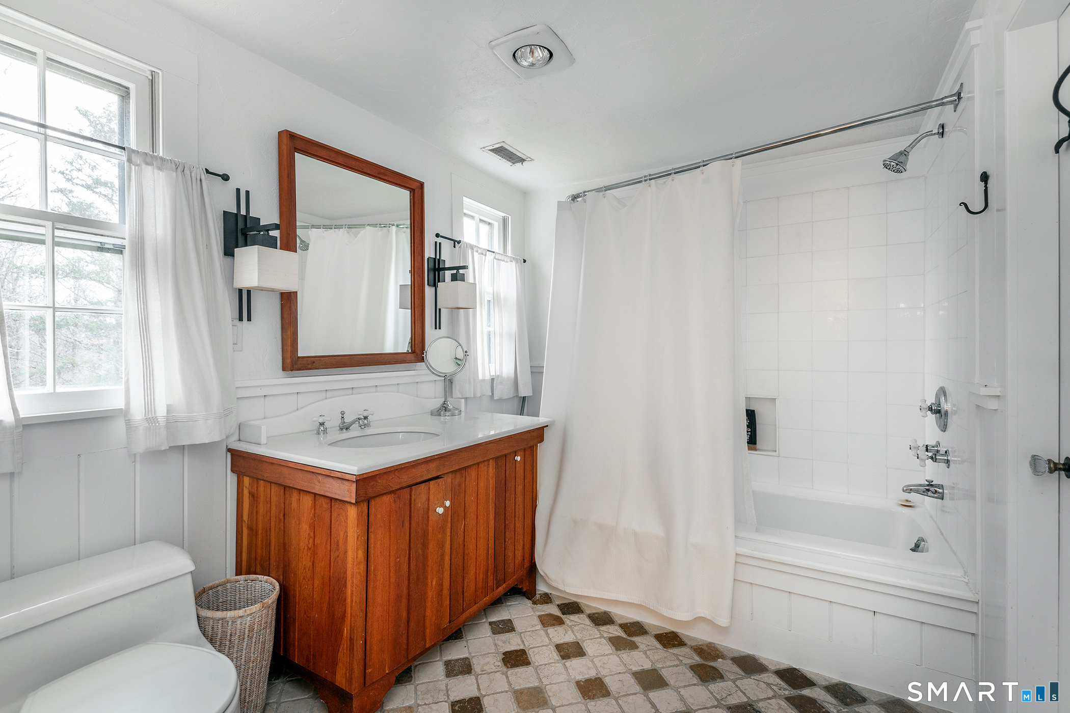 197 Skyline Ridge Road Bridgewater, CT 06752 - Photo 25 of 31 a bathroom with a sink toilet tub and shower