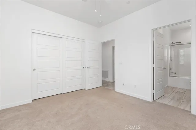 an empty room with an entryway