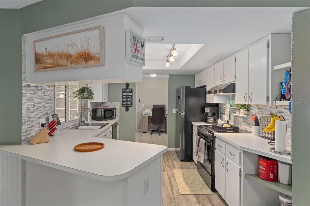 6101 County Line Road Spring Hill, FL 34606 - Photo 15 of 40 a kitchen that has a lot of cabinets a sink and appliances