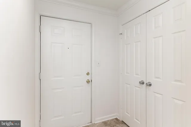 a view of a closet area