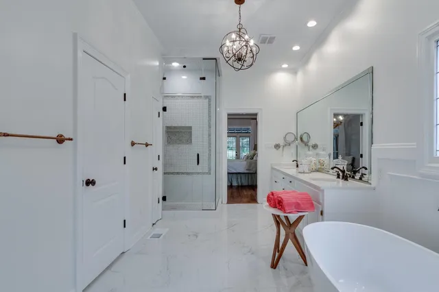 a very nice looking dining room with a table and chairs