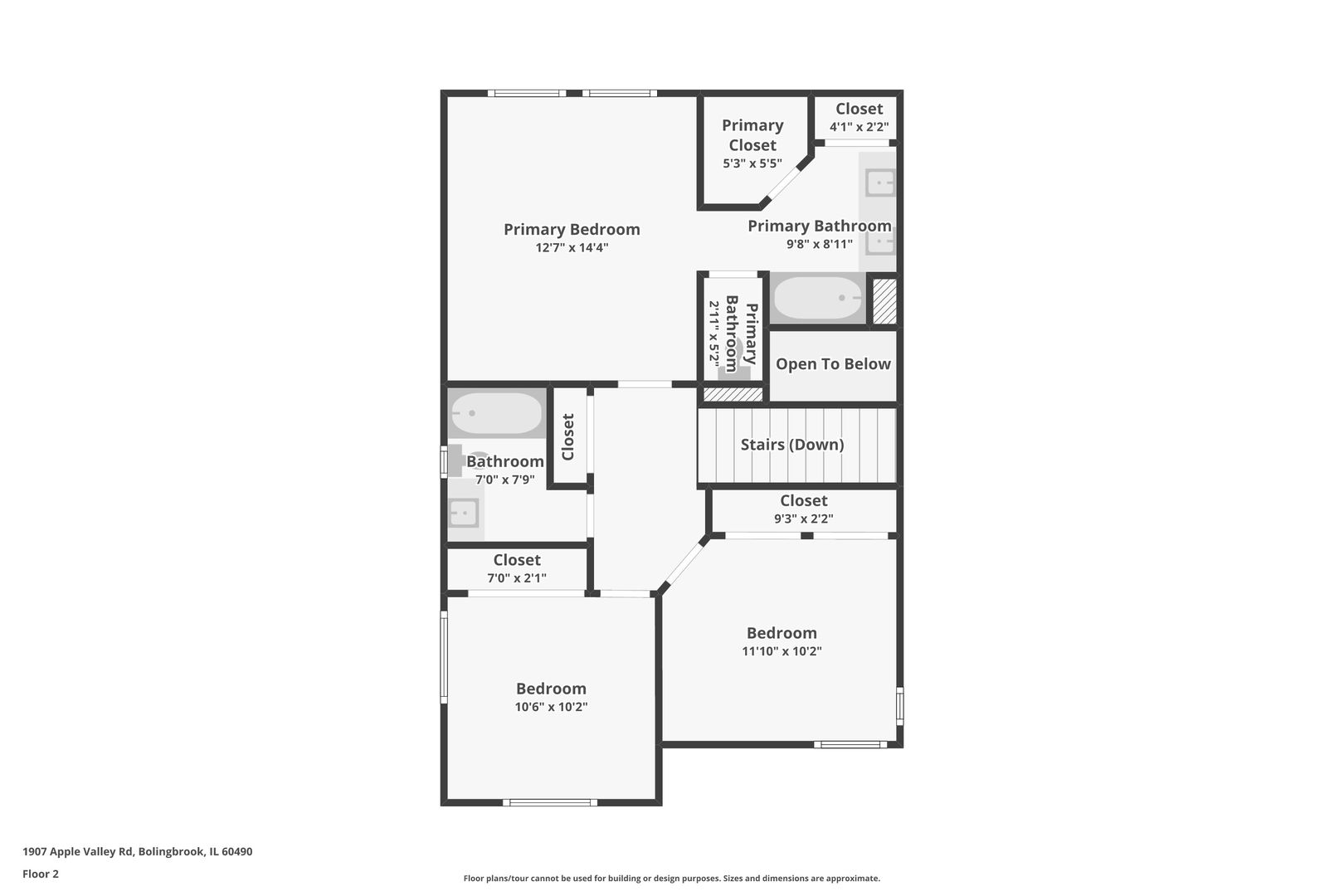 1907 Apple Valley Road Bolingbrook, IL 60490 - Photo 16 of 17 a picture of a floor plan