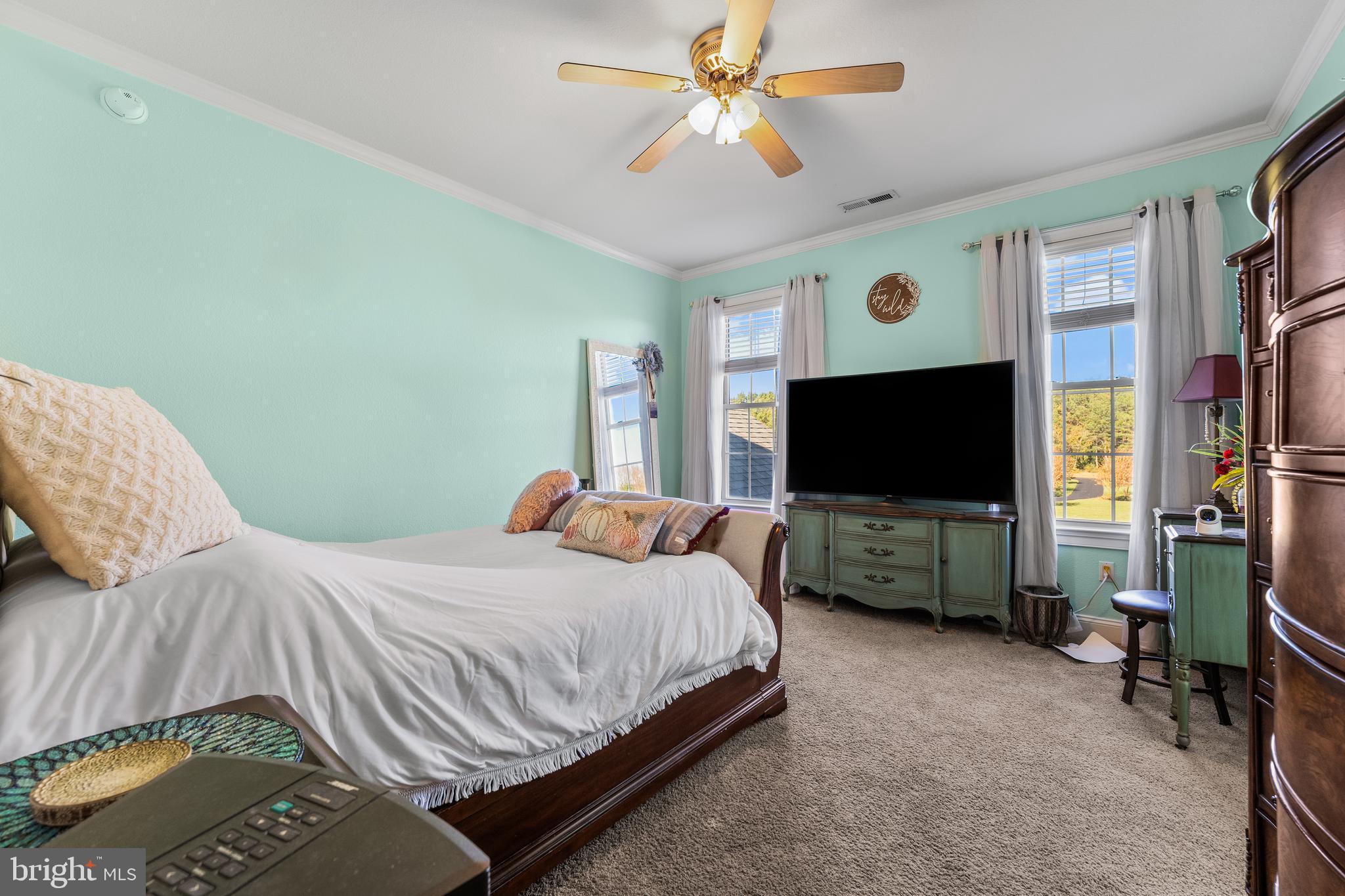 32383 Longridge Road Parsonsburg, MD 21849 - Photo 38 of 91 a bedroom with a bed a window and a flat screen television