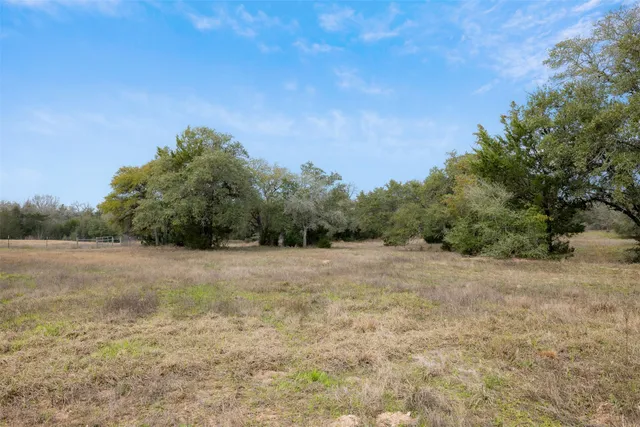 a backyard of a house with lots of green space
