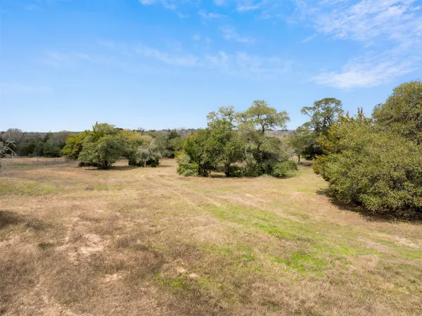 a view of a field with trees