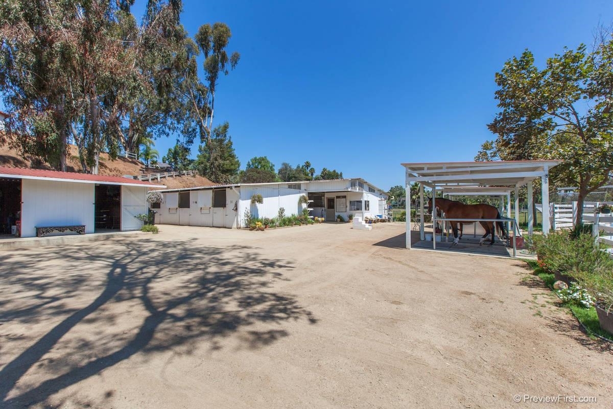 2570 5th Street Encinitas, CA 92024 - Photo 11 of 20 MAIN BARN, OFFICE, RESTROOM, TACK ROOMS, EQUIPMENT SHED, CROSS-TIES, WASH RACKS