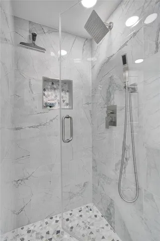 a bathroom with a shower