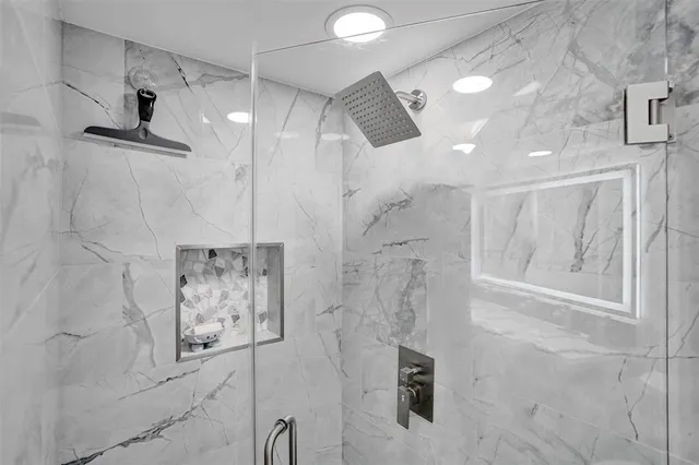 a bathroom with a shower
