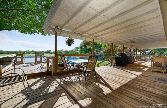 an outdoor space with seating