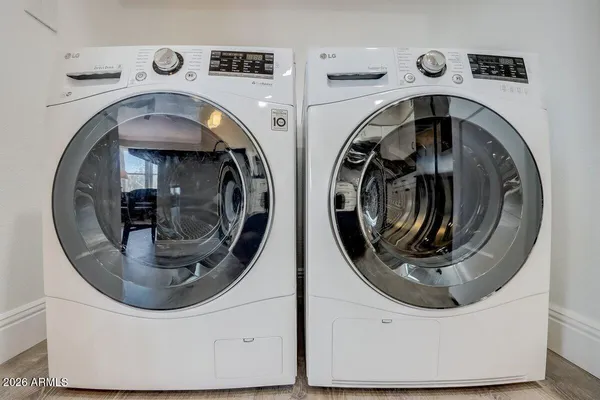 with view of washer and dryer