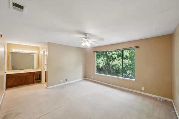an empty room with a window