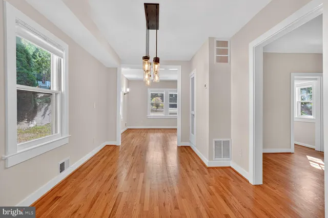 a view of livingroom with hardwood floor and window