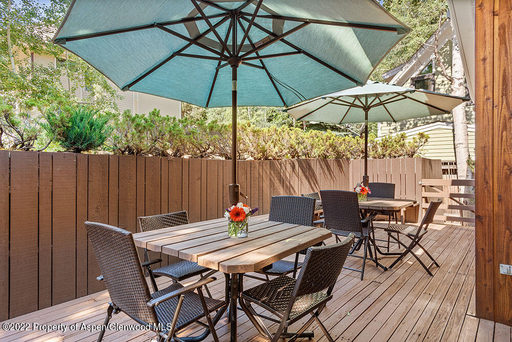 311 West North Street, Unit A Aspen, CO 81611 - Photo 26 of 39 a view of a backyard with furniture and wooden floor