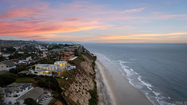 a view of an ocean & beach