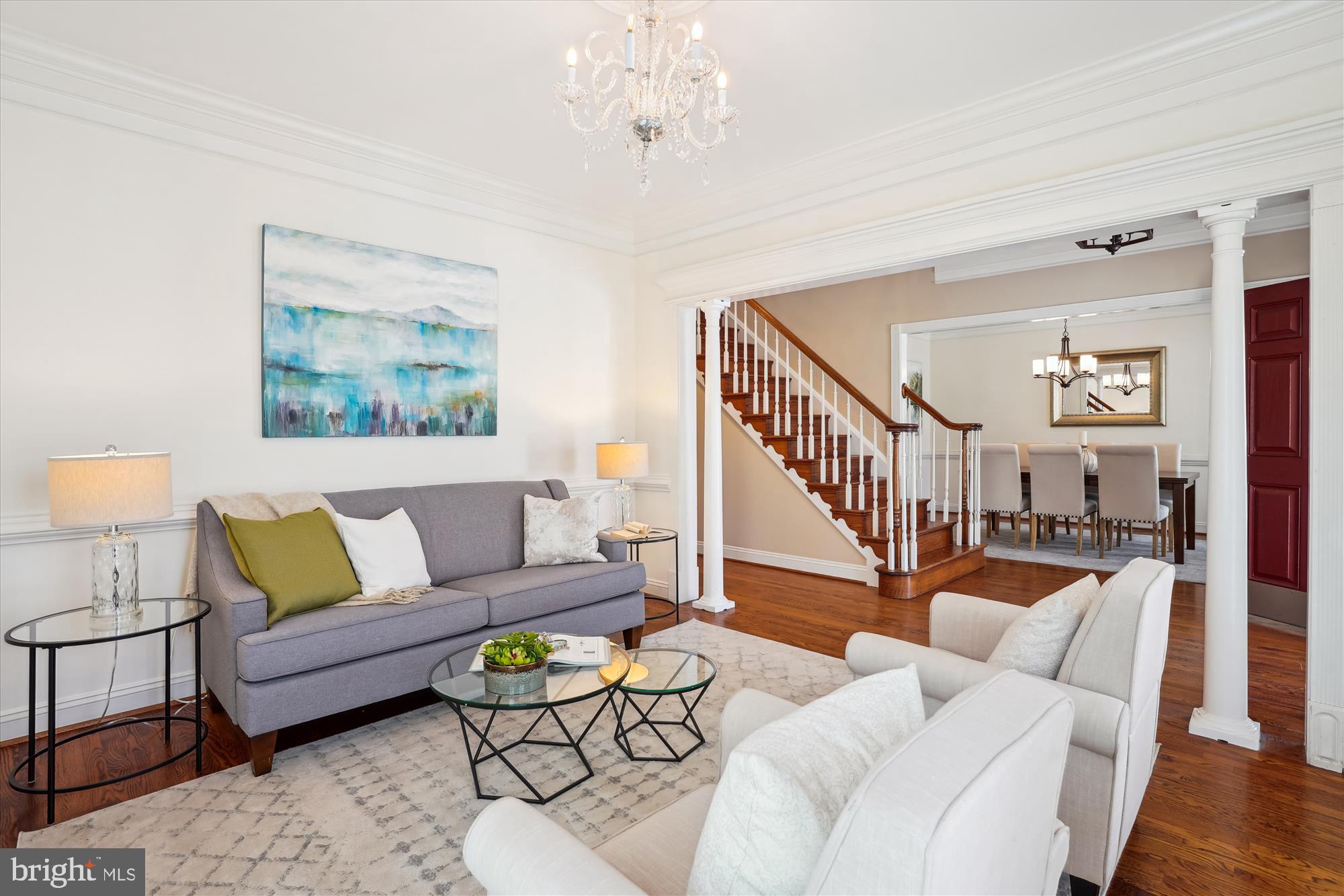 302 Tschiffely Square Road Gaithersburg, MD 20878 - Photo 8 of 77 a living room with furniture and a chandelier