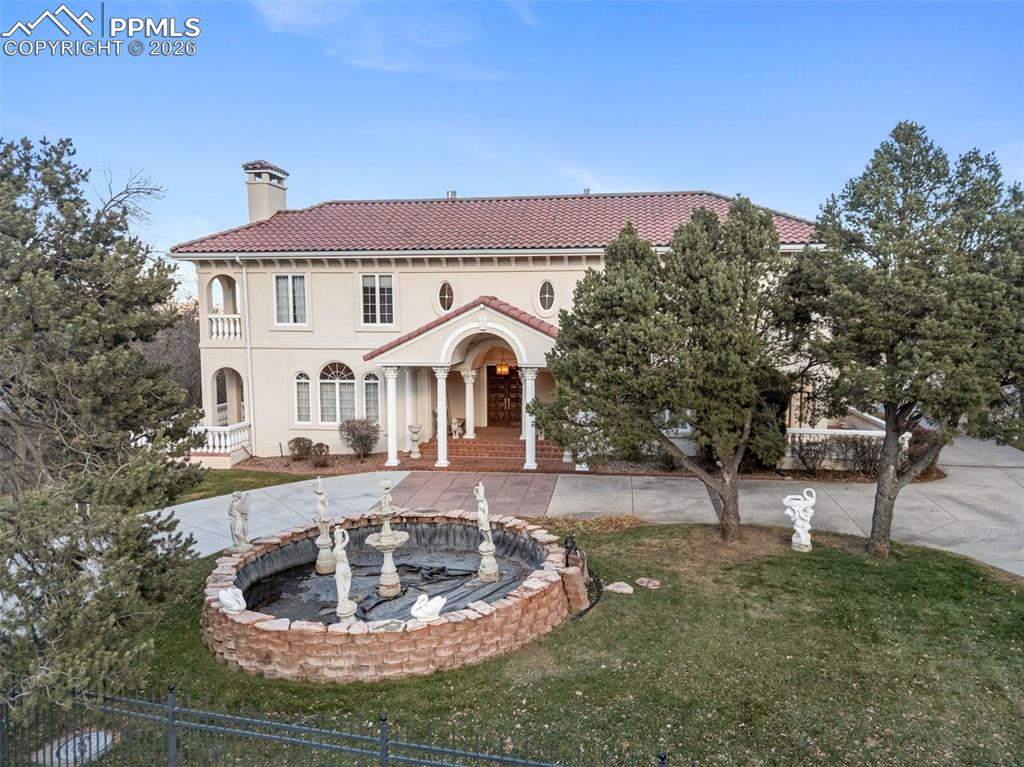 front of Home with Water foutain