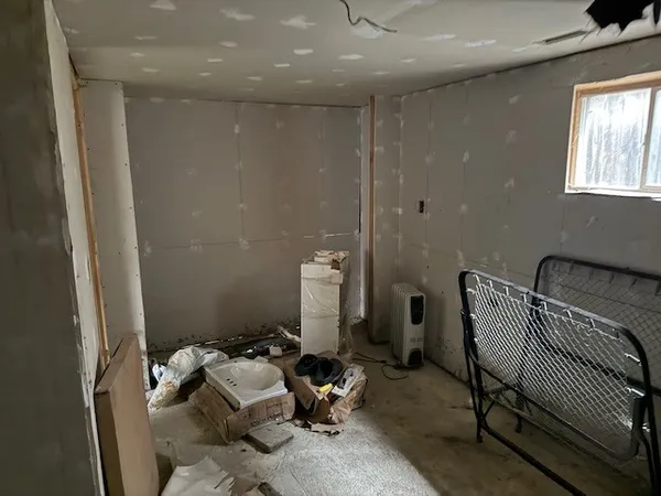 a room with gym equipment