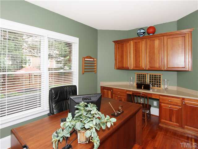 2505 Sharon View Lane Raleigh, NC 27614 - Photo 7 of 25 Convenient 1st Floor Office/Study including Built In Desk and Cabinets Studio/Study/Office
