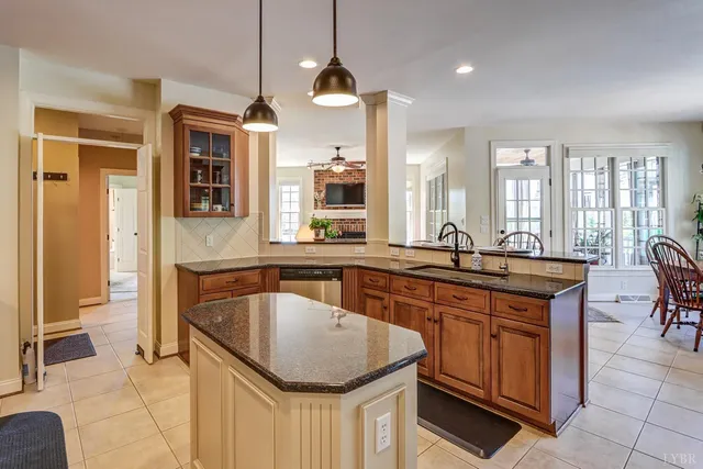 a bathroom with a sink a mirror and a window