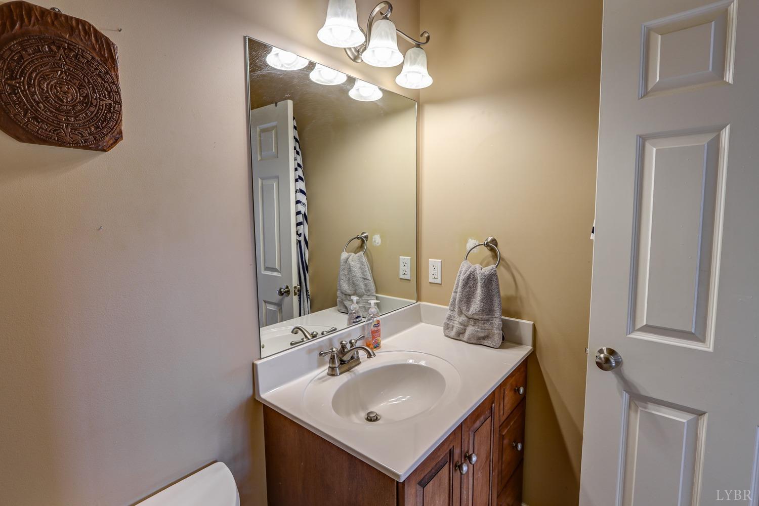 107 Emory Way Amherst, VA 24521 - Photo 55 of 85 a bathroom with a sink and a mirror