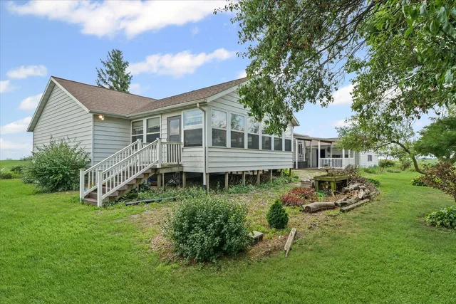 a house view with a garden space