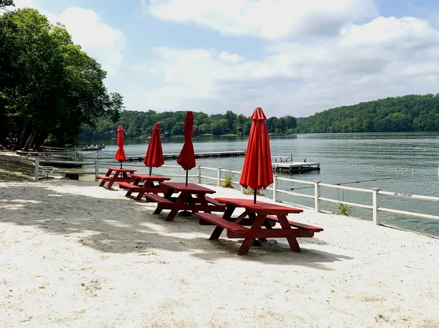 a view of a terrace with sitting area
