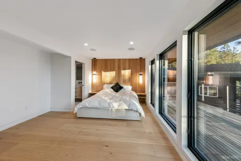 a large white room with a large window