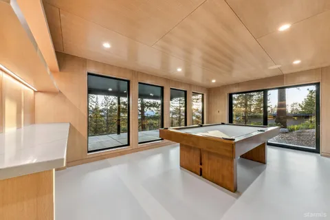 a living room with a large window