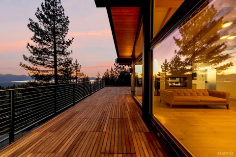 a view of balcony with seating space