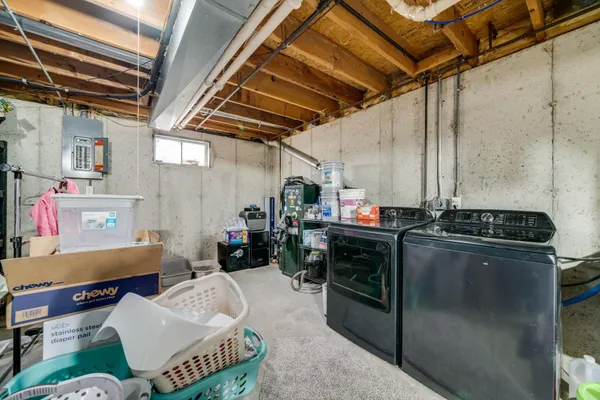 a storage room with storage and utility