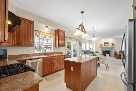 a kitchen with lots of counter top space