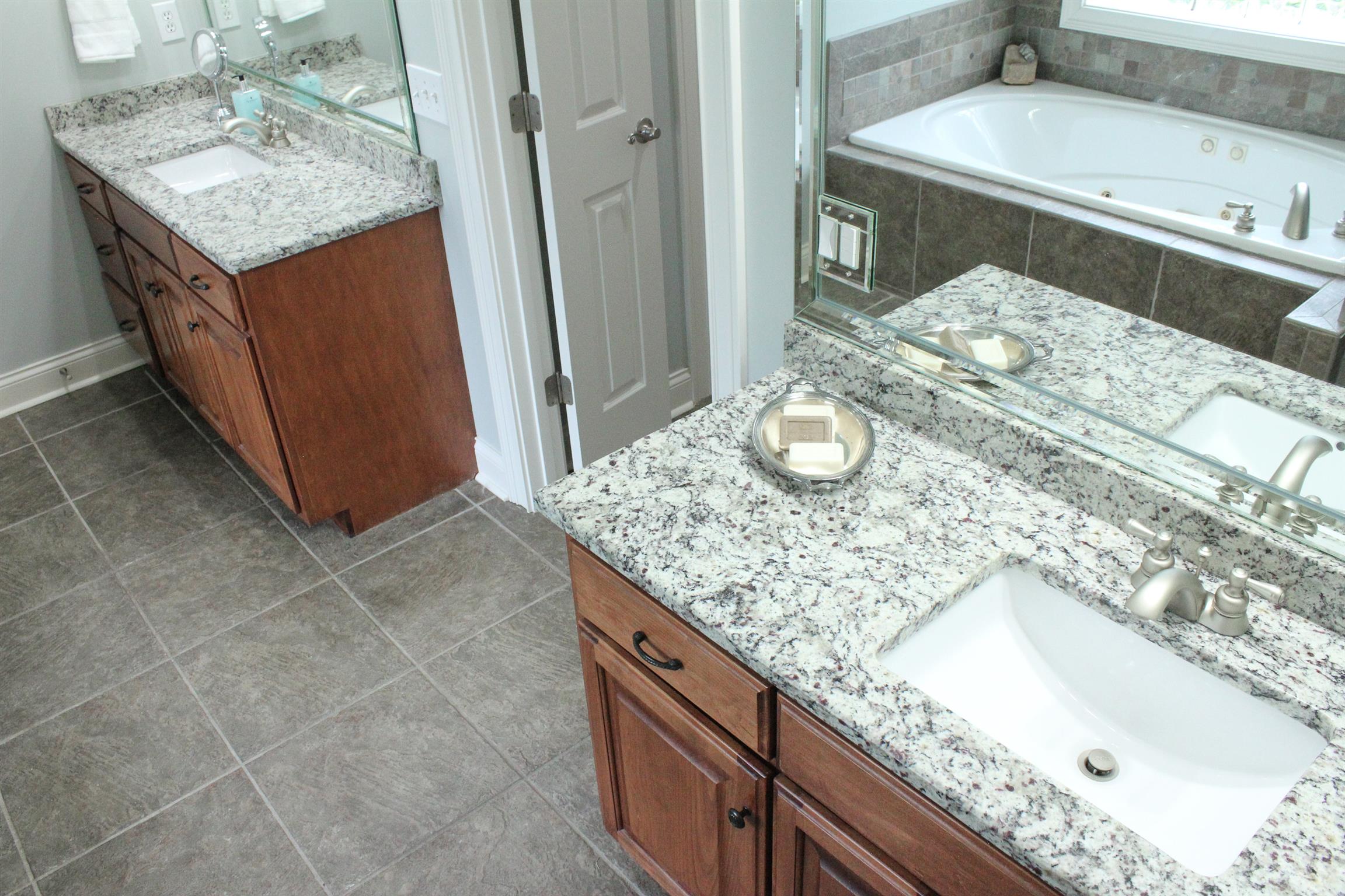5411 Sherrington Road Murfreesboro, TN 37128 - Photo 8 of 30 Owner's bathroom with updated granite at the separate vanities