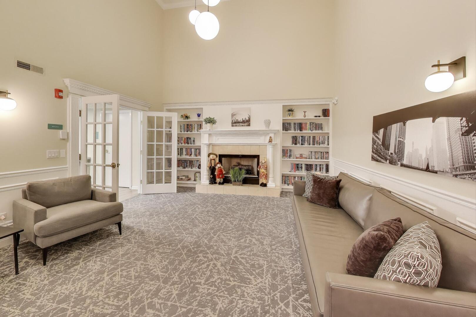 1220 Depot Street, Unit 109 Glenview, IL 60025 - Photo 20 of 35 a living room with furniture and a fireplace